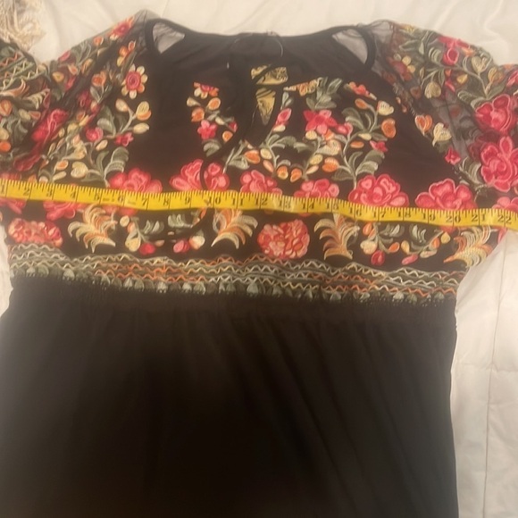 NWT Suzanne Betro  black dress with embroidery Lowered the price.. SALE - Picture 7 of 8